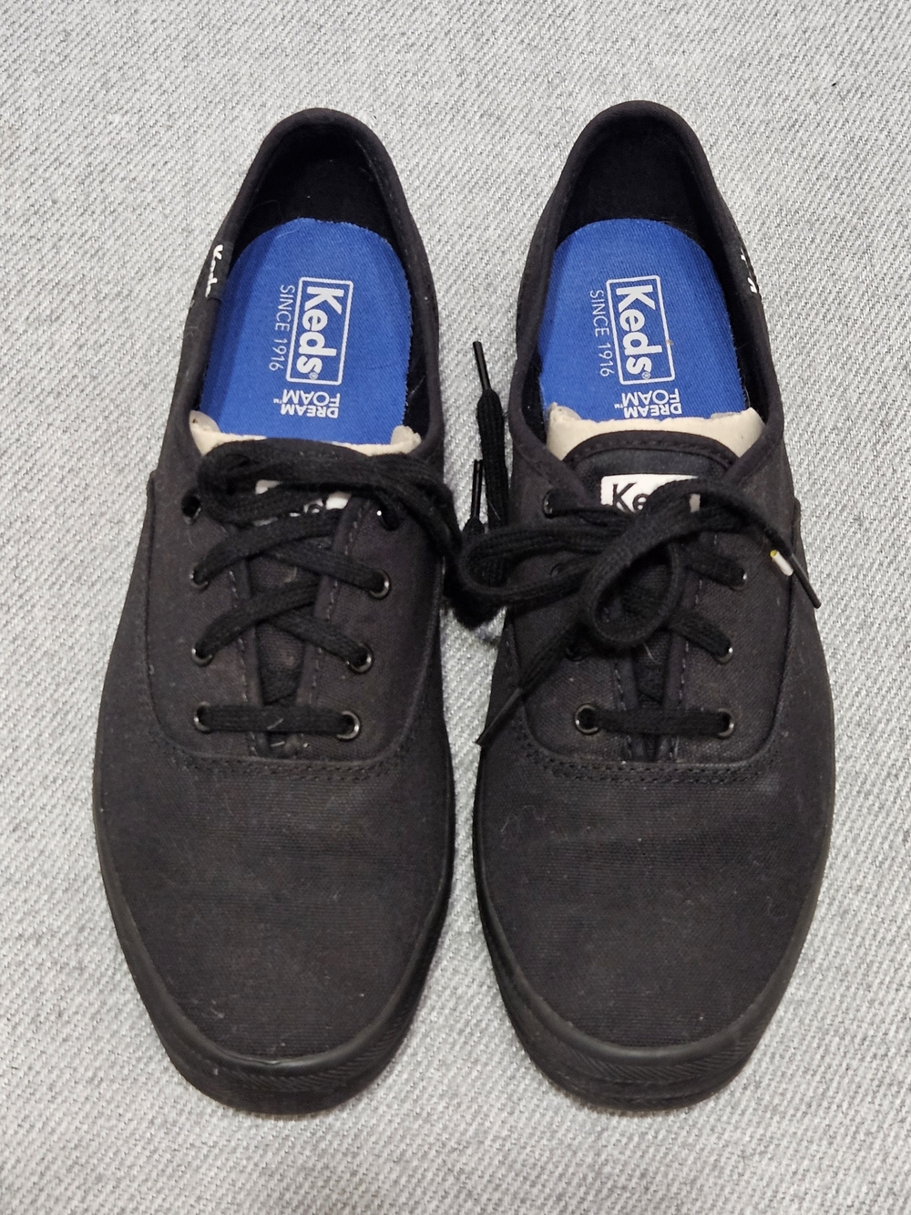 NWOT Keds Men's Black Canvas Lace-Up Sneakers